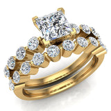 1.50 ct Princess Diamond Solitaire Engagement Ring Set in Shared Prong Setting 14k Gold Glitz Design (I,I1) - Yellow Gold