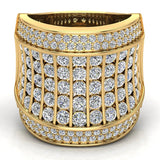 4.32 Ct Crossover Diamond Dome Ring 18K Gold (G,VS) - Yellow Gold