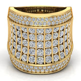 4.32 Ct Crossover Diamond Dome Ring 14K Gold (G,SI) - Yellow Gold