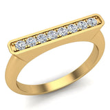 Stacking Bar Ring Diamond Wedding or Anniversary 0.14 ct 14K Gold-G,SI - Yellow Gold