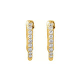 14K White 1/4 CTW Diamond Inside-Outside 14.5 mm Hoop Earrings-I,I1 - Yellow Gold