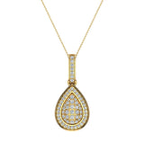 1.00 ct tw Pear Drop-Shape Diamond Necklace 14K Gold-G,SI - Yellow Gold
