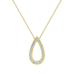  Gold Necklace Teardrop-Shape Necklace Yellow Gold