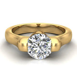 Classic Round Solitaire Diamond Engagement Ring 1.00 ctw 18K Gold-G,SI - Yellow Gold