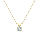 Round Brilliant Diamond Solitaire Pendant Necklace 14K Gold-L,I2 - Yellow Gold