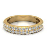 Stacking Dual Row Wide Round Diamond Wedding Band 0.81 ctw 14K Gold (G,I1) - Yellow Gold