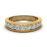 0.87 ct Diamond Tapering Shank Eternity Band Wedding Ring 18K Gold-G,SI - Yellow Gold