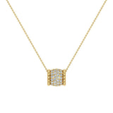 18K Gold Barrel Necklace 0.71 ct tw Diamond Charm Pendant-G,VS - Yellow Gold