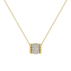 Barrel Necklace 0.71 ct tw Diamond Charm Yellow Gold
