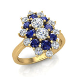 September Birthstone Sapphire 18K Gold Diamond Ring 2.65 ct tw - Yellow Gold