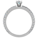 X Cross Split Shank Cushion Diamond Engagement Ring 1.75 ct-14K Gold - White Gold
