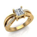 Infinity Shank Promise Diamond Ring 14K Gold 0.75 Ctw (I,I1) - Yellow Gold