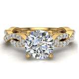 Solitaire Diamond Braided Shank Engagement Ring 14K Gold-SI - Yellow Gold