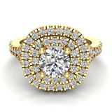 Cushion Halo Diamond Engagement Ring 1.35 cttw 18K Gold-VS - Yellow Gold