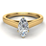 Marquise Cut Earth-mined Diamond Engagement Ring 14k Gold (G,VS1) - Yellow Gold