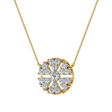 Petals of a Flower Cluster Diamond Pendant in 14K Gold (LM,I2) - Yellow Gold