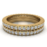 Exquisite Stacking Diamond Eternity Wedding Bands 0.86 ct 18K Gold-G,SI - Yellow Gold