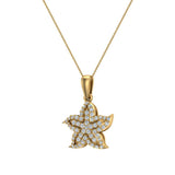 Starfish 18K Gold Necklace Ocean/Beach Jewelry 0.75 Carat-G,VS - Yellow Gold