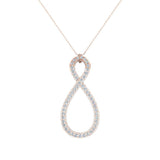 14K Gold Necklace 1.15 ct tw Diamond Infinity Pendant I,I1 - Rose Gold