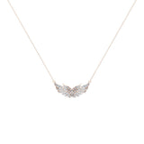 18K Gold Necklace Feather & Wings Diamond Pendant 0.74 ctw G,VS - Rose Gold