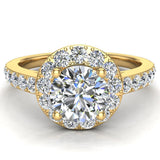 1 ct Halo Style Round Diamond Engagement Ring For Women 14k-G,SI - Yellow Gold