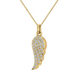 0.47 cttw Angel Wing Diamond Pendant Necklace 14K Gold I,I1 - Yellow Gold