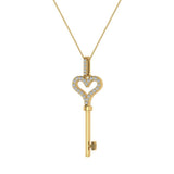 0.27 ct Key to your Heart Diamond Necklace 18K Gold-G,SI - Yellow Gold