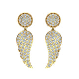 Fashion Statement Diamond Drop Earrings Intriguing Angel Wing 14K Gold-G,SI - Yellow Gold