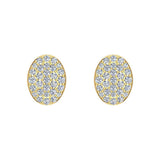 Oval Cluster Diamond Earrings 0.50 ct 14K Gold-I,I1 - Yellow Gold