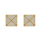Diamond Stud Earrings Pyramid Style 18K Gold 0.50 carat-G,VS - Yellow Gold