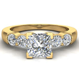 Princess  Diamond Engagement Ring for Women 5-stone Ring 14K Gold-G,SI - Yellow Gold