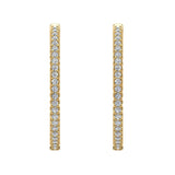 Exquisite 34mm Inside Out Diamond Hoop Earrings 1.80 Ctw 14K Gold-I1 - Yellow Gold