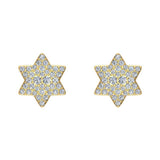 Star Shape 6-Point Diamond Cluster Stud Earrings 0.50 ct 14K Gold-I,I1 - Yellow Gold