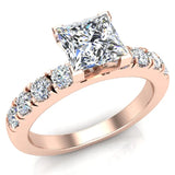 Princess Cut Diamond Engagement Rings GIA 18K 1.20 ctw - Rose Gold