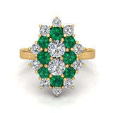May Birthstone Emerald 18K Gold Diamond Ring 2.65 ct tw - Yellow Gold
