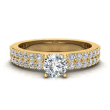 Two-Row Diamond Engagement Rings 18K Gold 1.18 carat VS Glitz Design - Yellow Gold