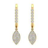 Marquise Diamond Dangle Earrings Dainty Drop Style 14K Gold 0.70 ct-G,SI - Yellow Gold