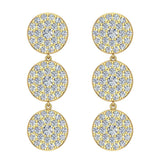 14K Round Diamond Chandelier Earrings Waterfall Style 1.29 ct-G,SI - Yellow Gold