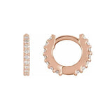 14K White 1/4 CTW Diamond Hoop Earrings-G,SI - Rose Gold