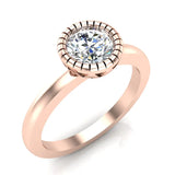 0.75 Carat Simple Vintage Engagement Ring 14K Gold (G,I1) - Rose Gold