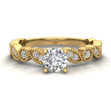 Circle marquee designer diamond engagement rings 18K 0.60 ct G VS - Yellow Gold