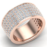 Five-row Women’s Cocktail Diamond Band 2.50 cttw 14K Gold (G,SI) - Rose Gold