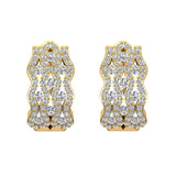 1.25 Ct Intertwined Huggies Styled Diamond Hoop Earrings 18K White Gold (G,VS) - Yellow Gold