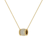 18K Gold Barrel Necklace 0.71 ct tw Diamond Charm Pendant-G,VS - Yellow Gold