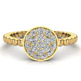 Diamond Cluster Rope Shank Stackable Ring 18K Gold (G,VS) - Yellow Gold