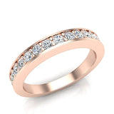 Wedding Band matching to Three-stone Princess-cut wedding ring 18K Gold G,VS - Rose Gold