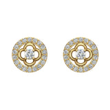 18K Gold Diamond Stud Earrings Round Shape 0.67 carat-G,VS - Yellow Gold