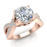 Infinity Solitaire Diamond Engagement Ring 1.91 ct 14K Gold-SI - Rose Gold