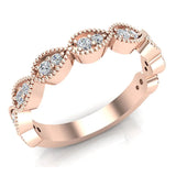 Stacking Diamond Wedding or Anniversary Band Enthralling Infinity Style Round 0.25 ctw 14K Gold (G,I1) - Rose Gold