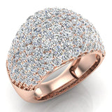 Dome fashion rings for women Cocktail rings Anniversary gifts for her 18K Gold 3 carat tw (G,VS) - Rose Gold